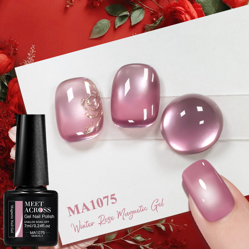 ยาทาเล็บเจลแม่เหล็กสีชมพูวินเท - Nail Art Valentines Day บทวิจารณ์และราคา