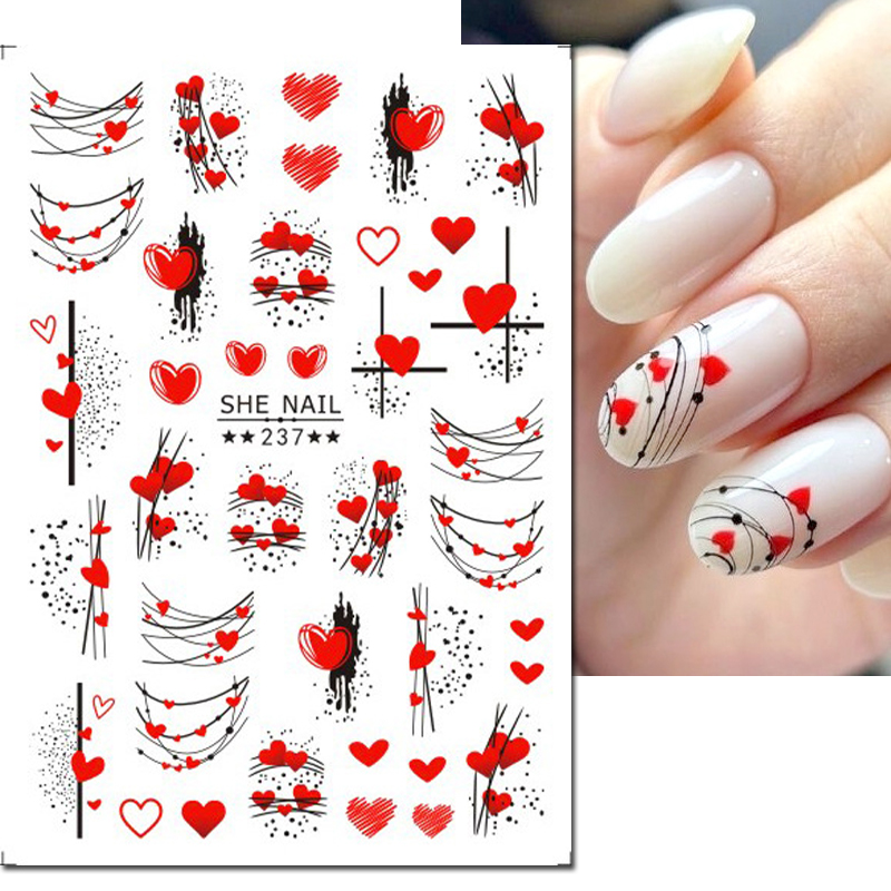 3d Nail Art Decals เส้นเรขาคณิ - Nail Art Valentines Day บทวิจารณ์และราคา