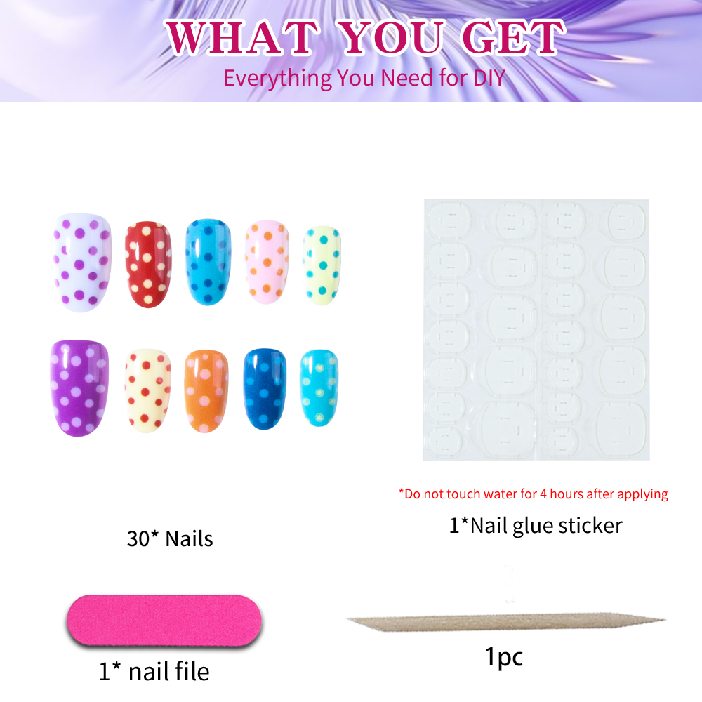 24 ชิ้น/ชุด เล็บปลอมทรงสั้นรูป - Nail Art Oval บทวิจารณ์และราคา