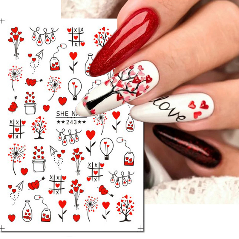 3d Nail Art Sliders สติกเกอร์ว - Nail Art Valentines Day บทวิจารณ์และราคา