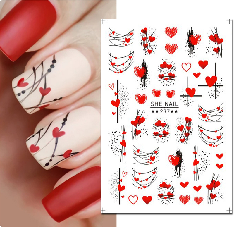 3d Nail Art Sliders สติกเกอร์ว - Nail Art Valentines Day บทวิจารณ์และราคา