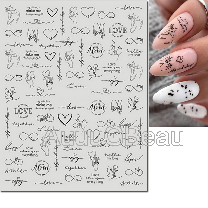 3d Nail Art Decals วันวาเลนไทน - Nail Art Valentines Day บทวิจารณ์และราคา