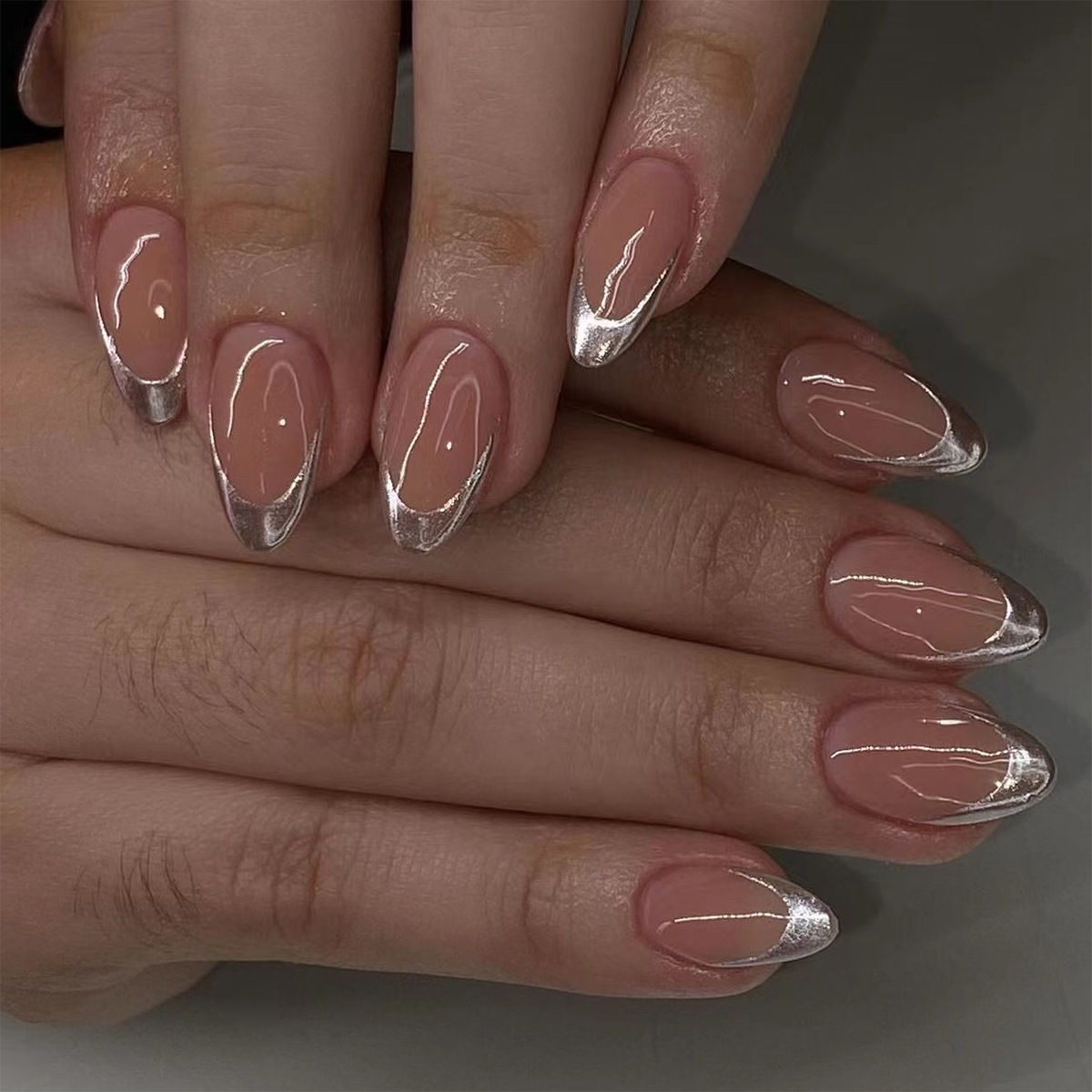 24 ชิ้นเรียบง่ายสีเขียวฝรั่งเศ - Nail Art Oval บทวิจารณ์และราคา