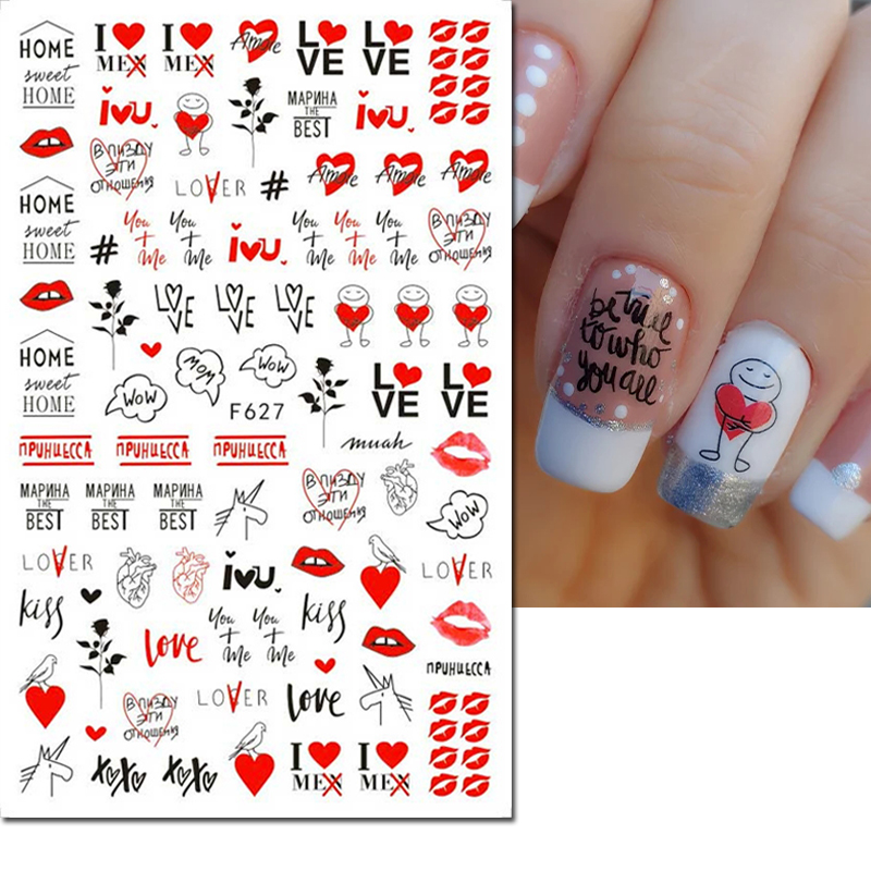 สติกเกอร์ติดเล็บ 3 มิติ ลายวาเ - Nail Art Valentines Day บทวิจารณ์และราคา