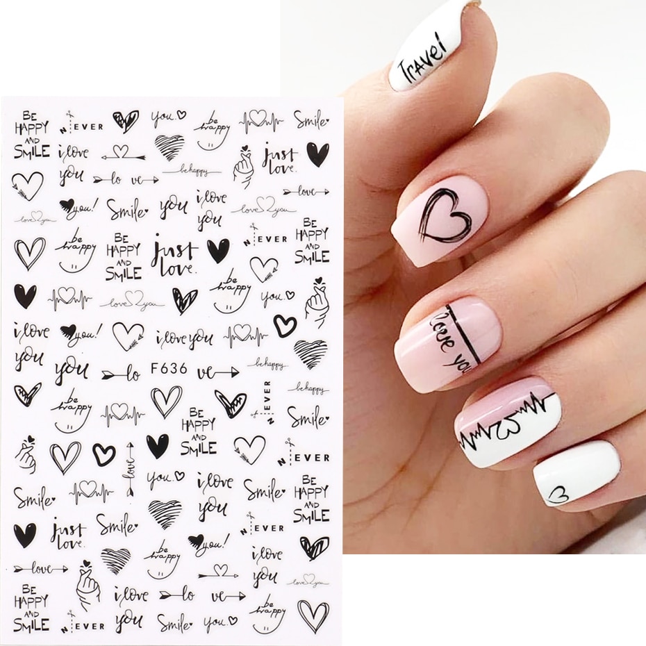 สติกเกอร์ติดเล็บรูปหัวใจสำหรับ - Nail Art Valentines Day บทวิจารณ์และราคา