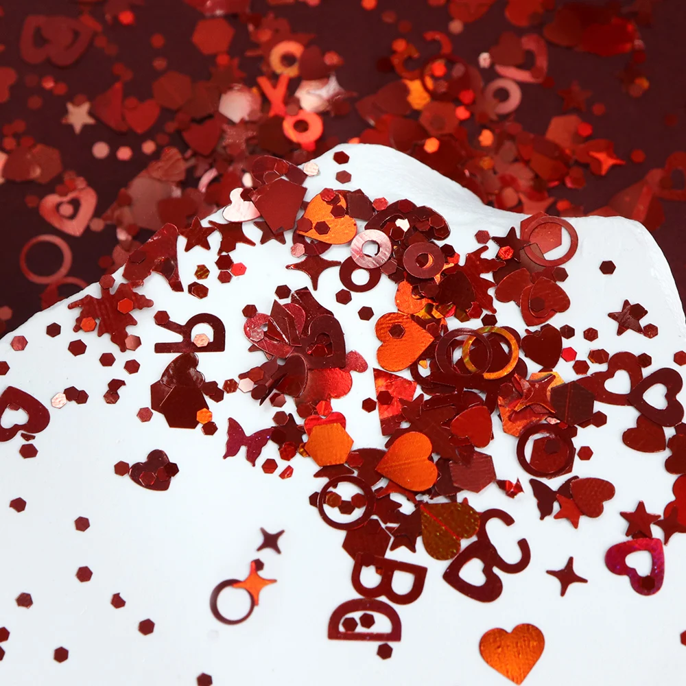 แผ่นประกายระยิบระยับศิลปะเล็บส - Nail Art Valentines Day บทวิจารณ์และราคา
