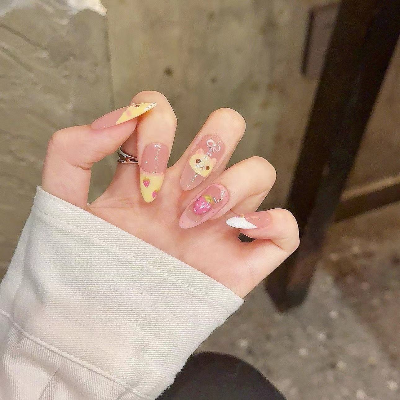 10 ชิ้น ชุดเล็บปลอมรูปไข่ขนาดก - Nail Art Oval บทวิจารณ์และราคา
